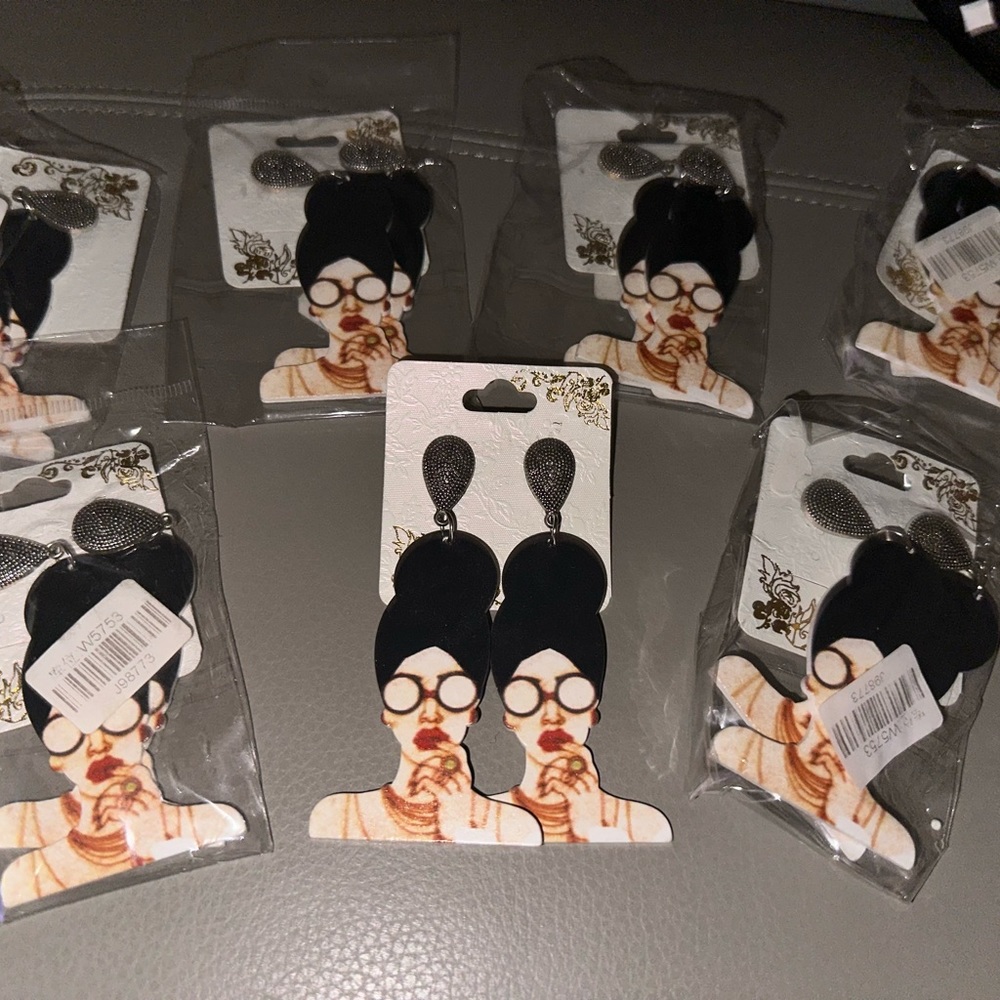 Abstract face earrings